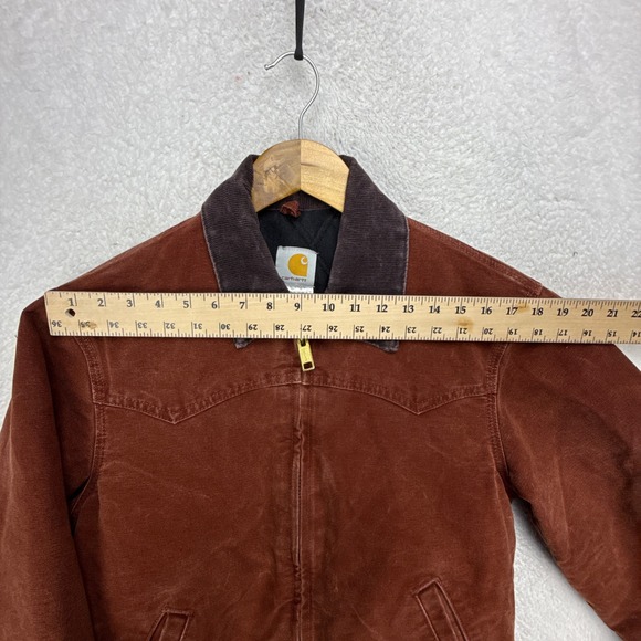 Carhartt Santa Fe Jacket Quilt Lined Mens Small J14 CLY Clay Red - Picture 8 of 14